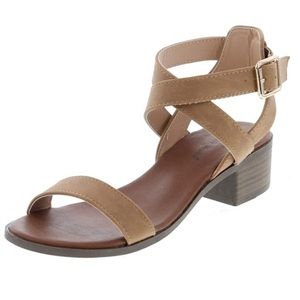 Ankle Strap Sandals Block Heel (Like New Condition)